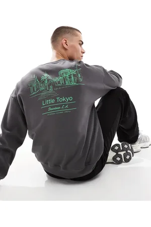 Only & Sons Koksgrå oversized sweatshirt med lille 