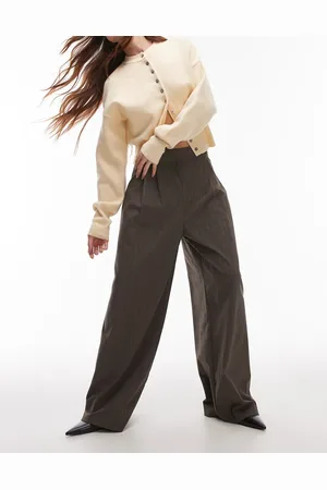 Topshop Brune bukser med plisseringer