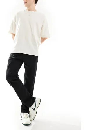 JACK & JONES Sorte, løse og tapered chinos med plisseret front