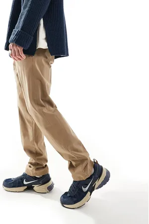 JACK & JONES Beige, løse og tapered chinos med plisseret front-Neutral