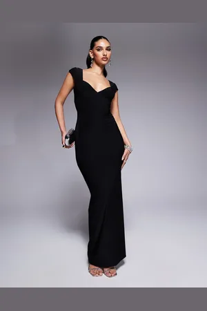 Fashionkilla Stram bodycon-maxikjole med formgivne skåle, åben ryg og hjerteformet hals