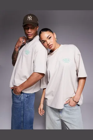 ASOS Unisex - Beige oversized T-shirt med licenseret Green Day-print i firkantet pasform-Neutral