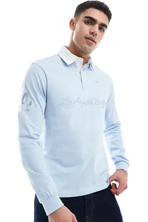 New Era LA Dodgers - Lyseblå rugby-polo med logo