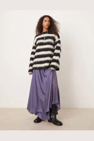 Free People Midaxinederdel med blondeindsats i satin