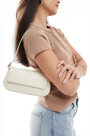 Pull&Bear Skuldertaske med justerbar strop-Hvid