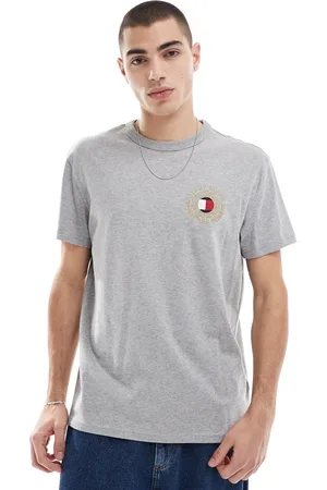 Tommy Hilfiger Grå T-shirt med lille skjoldlogo