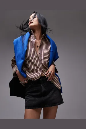 Topshop Mininederdel i denim