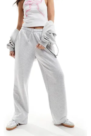 Pull&Bear Gråmelerede joggingbukser med vide ben