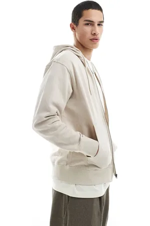 JACK & JONES Cremehvid super-oversized hættetrøje med lynlås