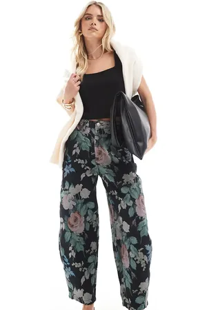 ASOS Petite - Bukser med barrelben og blomstermønster-Multifarvet