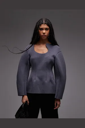 ASOS Korsetoverdel med udformet hals og cocoon-ærmer-Neutral