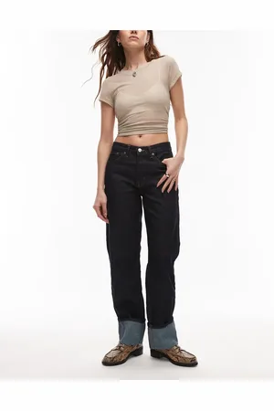 Topshop Runway - Indigoblå jeans med lige ben og mellemhøj talje