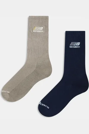 New Balance Pakke med 2 par ribstrikkede sportssokker i marineblå/lysebrun