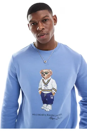 Ralph Lauren Sweatshirt i fleece med print af college-bjørn