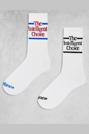 New Balance Pakke med 2 par hvide sportssokker med slogan