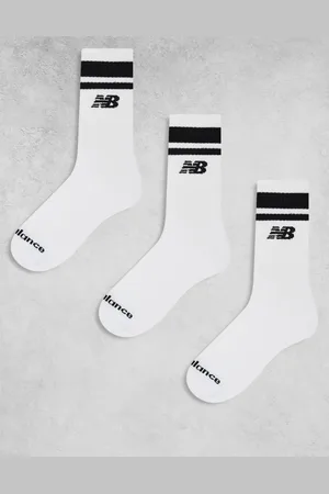 New Balance Pakke med 3 par hvide mellemhøje sokker med striber