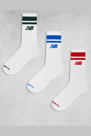 New Balance Pakke med 3 par hvide mellemlange sokker med farvestriber