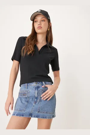 Abercrombie & Fitch Let lyseblå cargo-mininederdel i denim