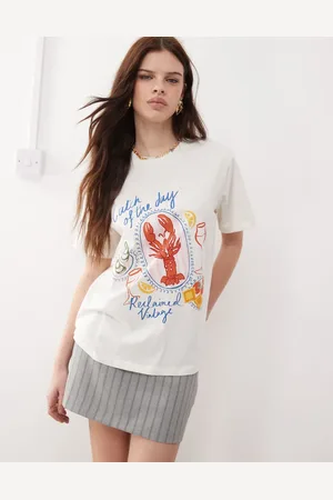 Reclaimed Oversized T-shirt med print med hummermiddag