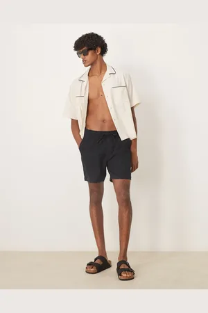 Abercrombie & Fitch Sorte 6-tommers shorts i hørblanding med tekstur og løbesnor