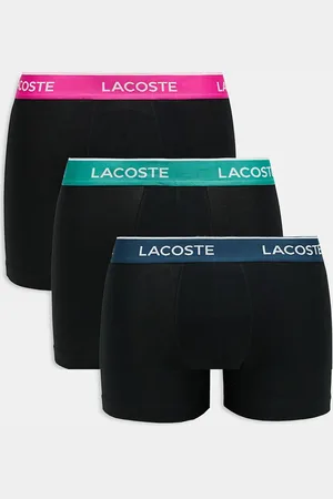 Lacoste Pakke med 3 par sorte boksershorts med farvede taljebånd