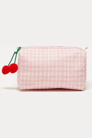Accessorize Blød toilettaske med gingham-tern