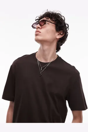 MANGO Afslappet mørkebrun T-shirt
