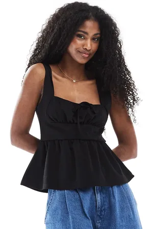 Miss Selfridge Milkmaid-top med korsetdetaljer i jersey