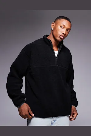 ASOS Og oversized sweatshirt i plys med kvart lynlås