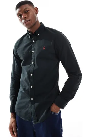 Ralph Lauren Oxford-skjorte med logoikon i farvet garn i slim fit