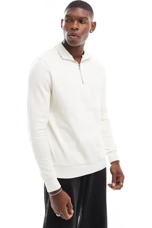 ASOS Essentials - Beige sweatshirt med kvart lynlås-Neutral