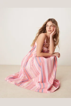 Free People Primevera - Lyserød sundress med sænket talje og striber