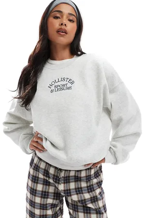 Hollister Grå sweatshirt med tekstlogo