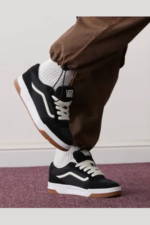 Vans Hylane - Sorte chunky sneakers i ruskind med hvide detaljer