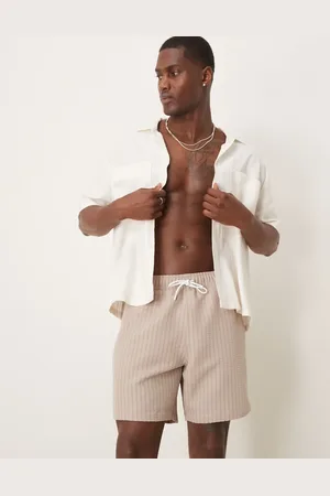 Abercrombie & Fitch Gyldenbrune 7-tommer-badeshorts med løbesnor