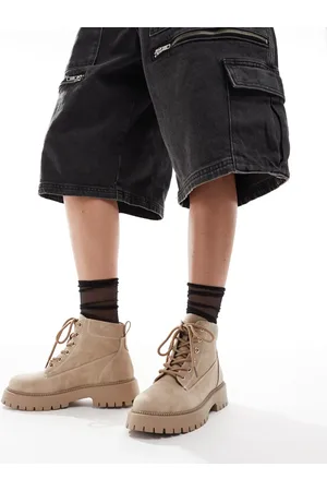 SEQWL Exton - Gråbrune snørestøvler i nubuck-Neutral