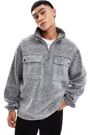 ASOS Og oversized sweatshirt i plys med kvart lynlås