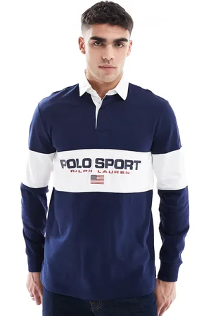 Ralph Lauren Sport Capsule - rugby-polo med klassisk oversized pasform og flaglogo-panel på brystet