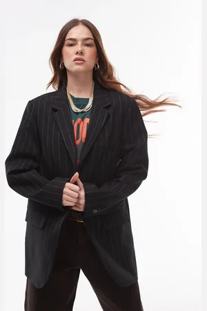 Topshop High Break - skræddersyet blazer med nålestriber