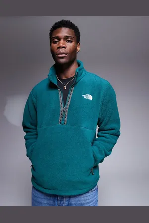 The North Face Fleeski - Grøn jakke med 1/4 lynlås i kraftig fleece