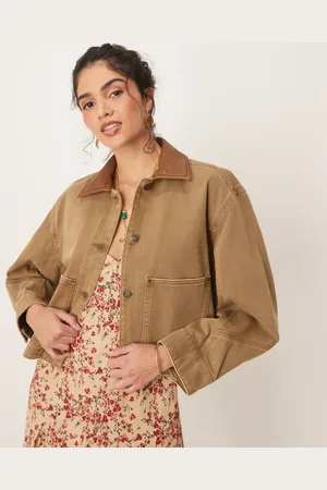 Abercrombie & Fitch Kort arbejder-denimjakke-Neutral