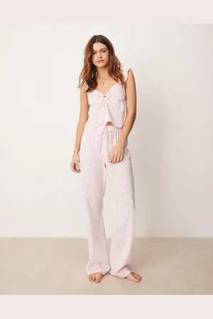 Boux Avenue Pink sæt i bomuld med camisol og bukser