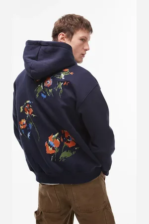Topman X Alice Hartley - oversized hættetrøje med blomsterbroderier foran og bagpå