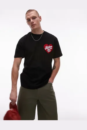 Topman Oversized T-shirt med broderet hjertemærke med 