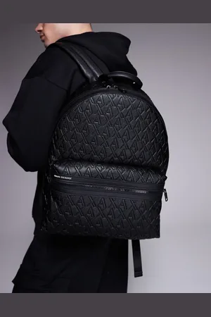Armani Exchange Rygsæk med gennemgående logoprint i imiteret læder