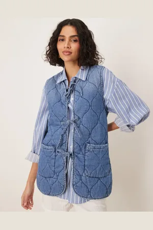 ASOS Vatteret denimvest i blå mellemvask