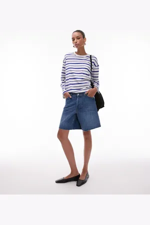 Topshop Jorts med løs pasform i denim