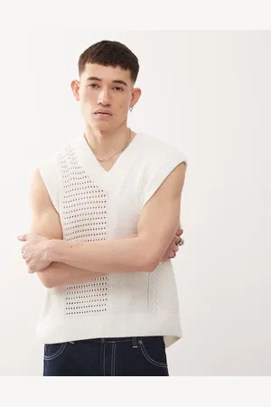Obey Garret - Cremehvid sweatervest