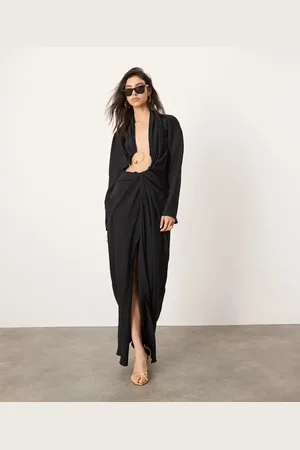 ASOS Statement-maxikjole med lange ærmer og spiraldetalje