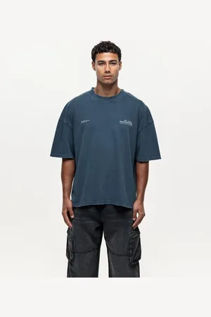 Good For Nothing Mørkeblå t-shirt med rå sømdetaljer